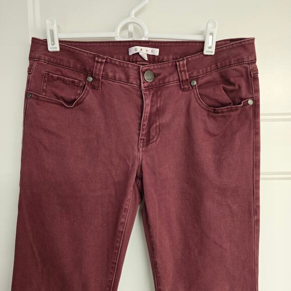 Women's Cabi Bordeaux Skinny Burgundy Denim Jeans Style #919 | Size 4 - Picture 4 of 10